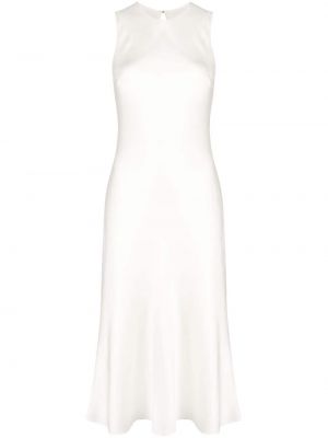 Jedwabna sukienka midi na guziki Cynthia Rowley - biały
