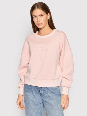 Relaxed fit sportinis džemperis Guess rožinė