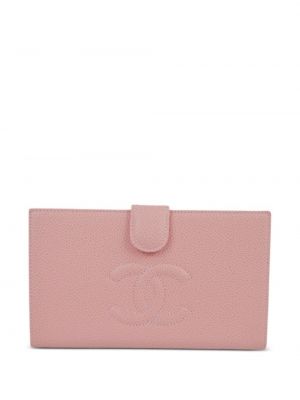 Růžová kožená peněženka Chanel Pre-owned