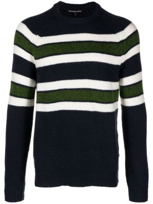 Pull à rayures en tricot avec manches longues Michael Kors Collection bleu