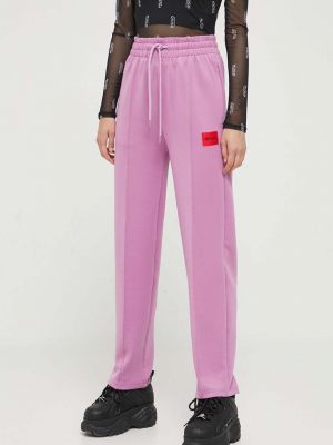 Sportovní kalhoty s aplikacemi Hugo fialové