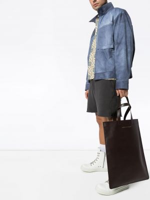 Leder shopper handtasche mit print Comme Des Garçons Wallet