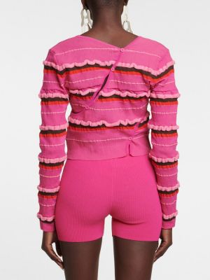 Плетени шорти Jacquemus розово