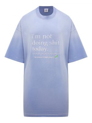 Хлопковая футболка Vetements голубая