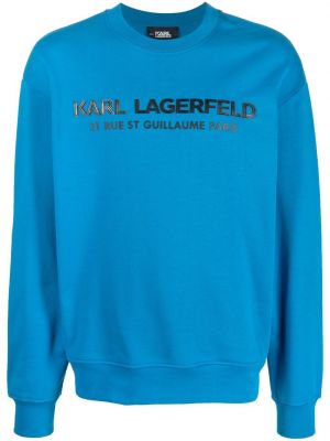 Bomull lær sweatshirt Karl Lagerfeld blå