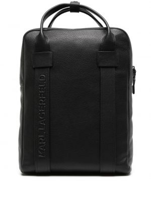 Kožený batoh Karl Lagerfeld - čierna