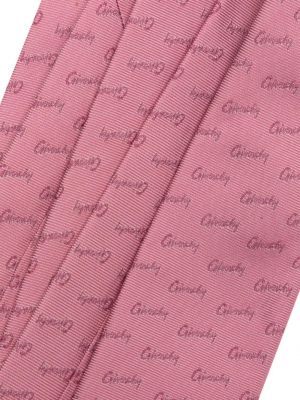 Hedvábná kravata s potiskem Givenchy růžová