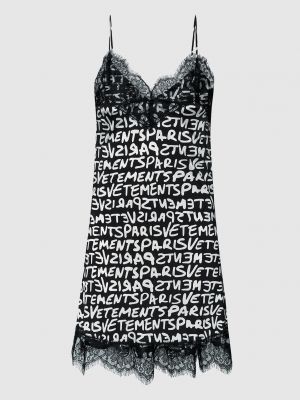 Кружевное платье мини Vetements черное