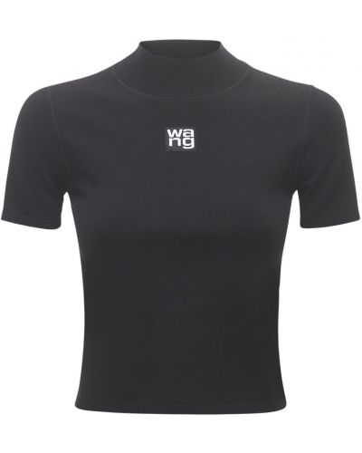 Camiseta de tela jersey Alexander Wang negro