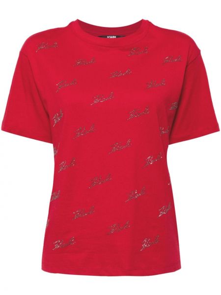 Marškinėliai Karl Lagerfeld raudona