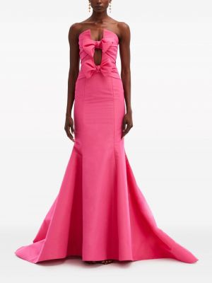 Večerní šaty s mašlí Oscar De La Renta růžové
