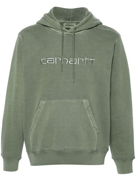Pamučna hoodie s kapuljačom Carhartt Wip zelena