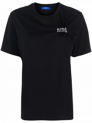 Haftowana koszulka Nina Ricci czarna