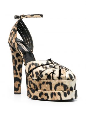 Raštuotos sandalai su platforma leopardinės Roberto Cavalli