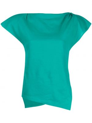 Kokvilnas t-krekls Isabel Marant zaļš