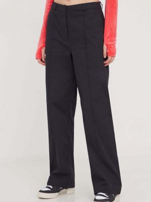 Pantaloni chino cu talie înaltă din bumbac cu talie înaltă Adidas Originals negru
