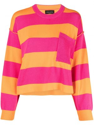 Bombažni pulover s črtami Roberto Collina