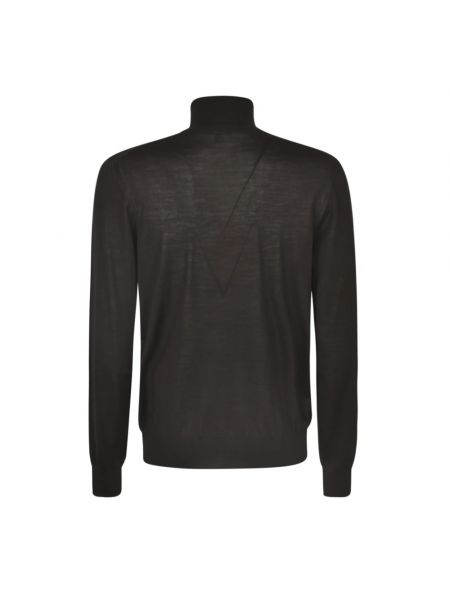 Jersey cuello alto con cuello alto de tela jersey Versace negro