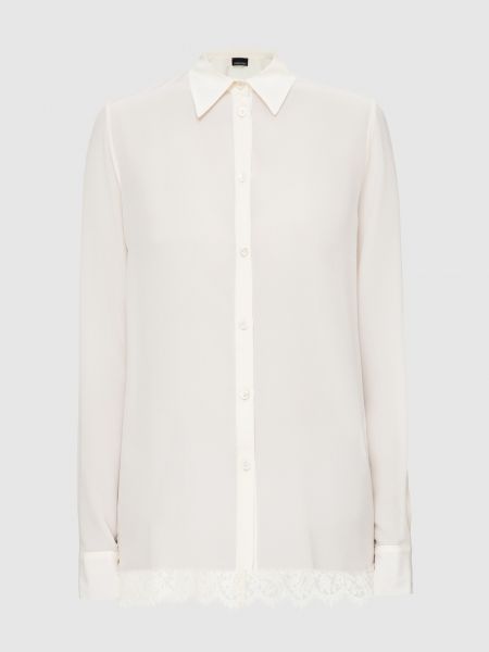 Белая кружевная шелковая рубашка Ermanno