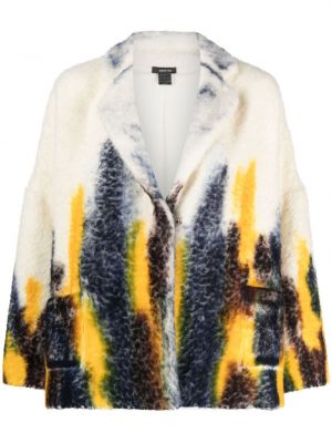 Pletena jakna z abstraktnimi vzorci Avant Toi bela