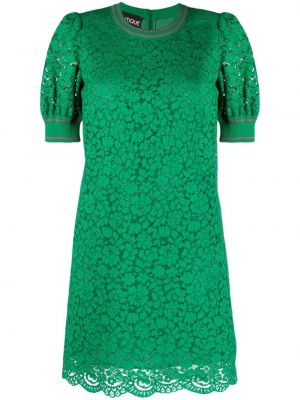 Viskózové bavlněné mini šaty na zip Boutique Moschino - zelená