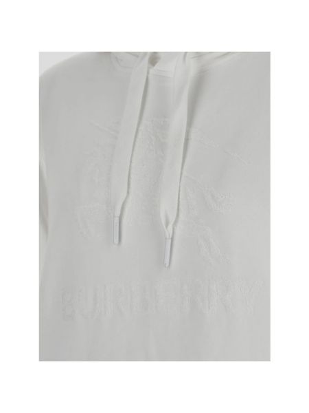 Sudadera con capucha de algodón manga larga Burberry blanco