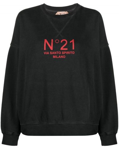 Trykt sweatshirt N°21 svart