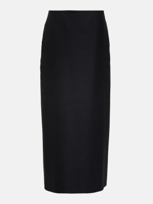 Mohérové vlněné dlouhá sukně The Row černé