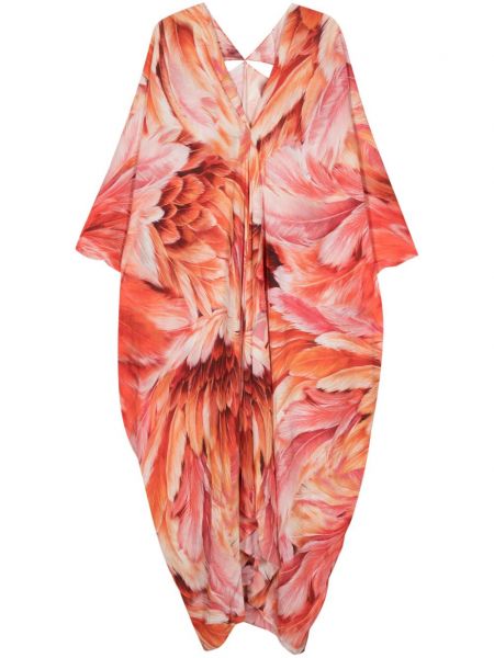 Φόρεμα με σχέδιο με λαιμόκοψη v Roberto Cavalli