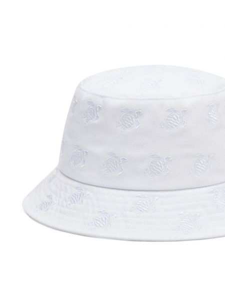 Bavlněný kýblový klobouk s výšivkou Vilebrequin bílý