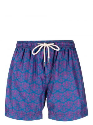 Pantaloni scurți cu imagine cu imprimeu geometric Peninsula Swimwear albastru
