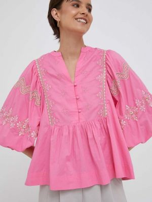 Блуза с апликация Rich & Royal розово