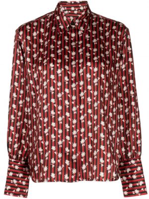 Geblümte hemd mit print Maison Kitsuné rot
