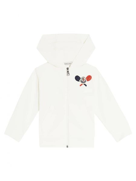 Bomuld fleece hættetrøje for piger Moncler Enfant hvid