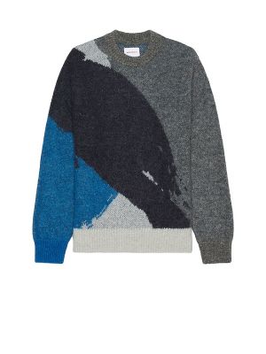 Pullover in lana d'alpaca in tessuto jacquard mohair Norse Projects grigio
