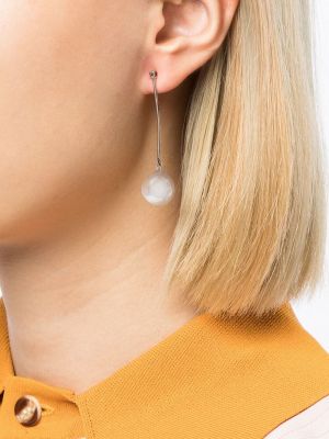 Boucles d'oreilles avec perles à boucle Eshvi argenté