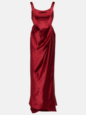 Красное атласное платье с драпировкой Vivienne Westwood