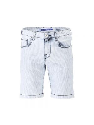 Gestreifte jeans shorts Jacob Cohën blau