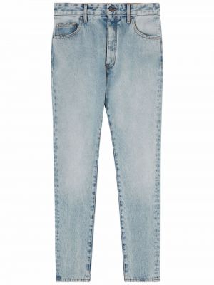 Straight leg jeans con stampa Palm Angels blu