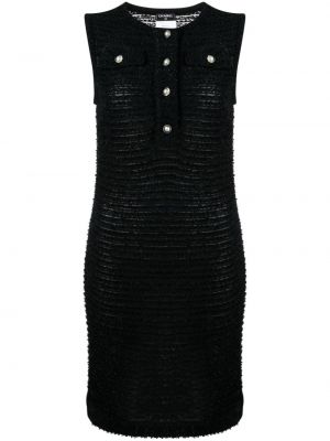 Tvídové šaty bez rukávů Chanel Pre-owned černé
