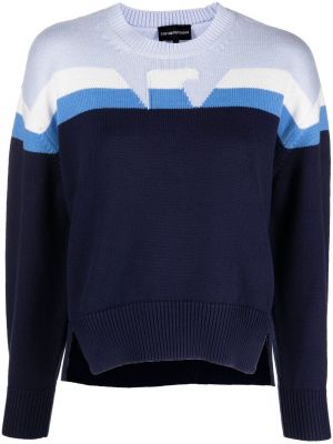 Плетен памучен пуловер Emporio Armani