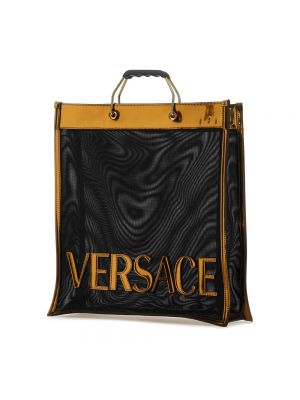 Shopperka z siateczką Versace czarna