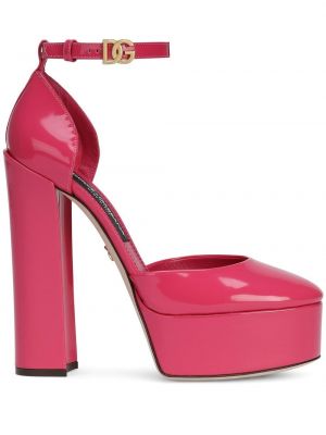 Mules s platformo Dolce & Gabbana roza