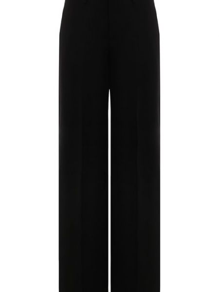 Шерстяные брюки из вискозы Moschino черные