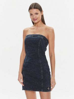 Džinsinė suknelė slim fit Calvin Klein Jeans mėlyna