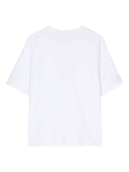 Geblümte t-shirt aus baumwoll Maison Kitsuné weiß