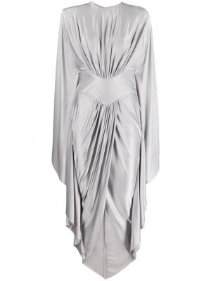 Asymetrické večerní šaty Alexandre Vauthier stříbrné