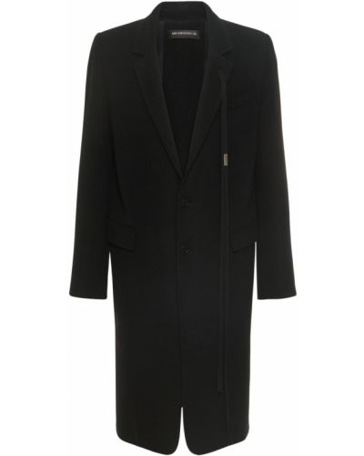 Czarny płaszcz wełniany z kaszmiru Ann Demeulemeester