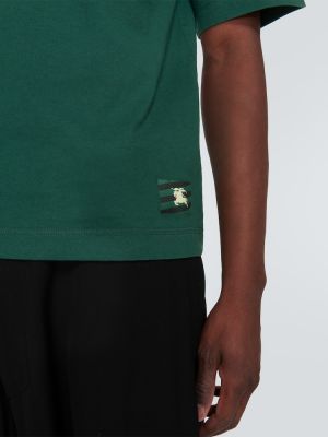 T-shirt di cotone in jersey Burberry verde