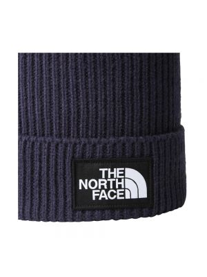 Dzianinowa czapka The North Face niebieska